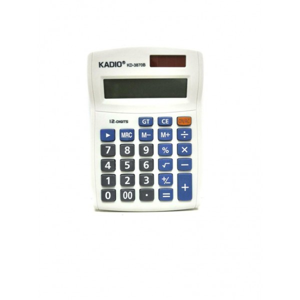 Настольный 12-разрядный калькулятор Kadio KD-3870B, Белый