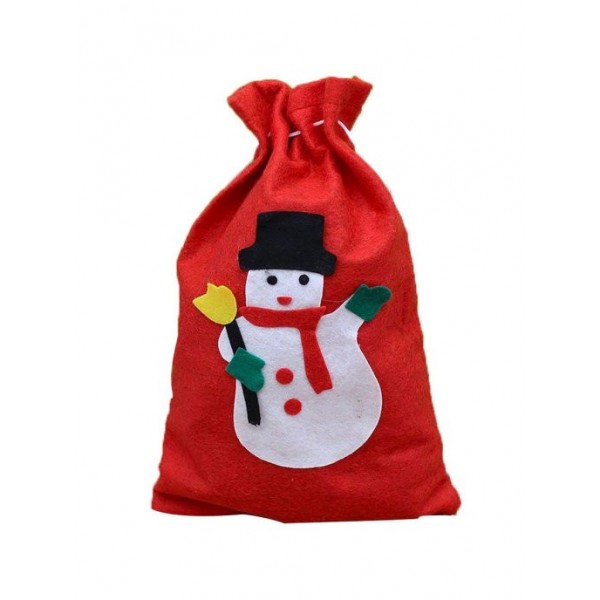 Новогодний мешок для подарков, 40х60 см, Снеговик