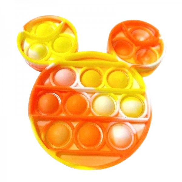 Pop It вечная пупырка - игрушка антистресс Микки Маус, 11х10 см, Жёлто-оранжевый