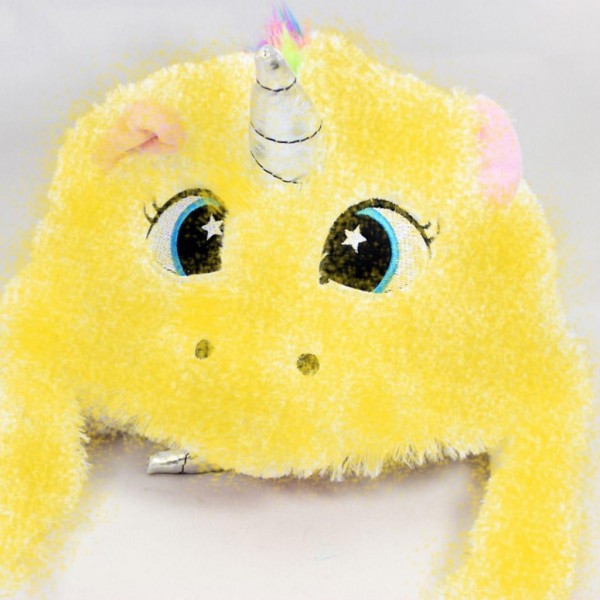 Светодиодная шапка с подвижными ушками Единорог, Жёлтый