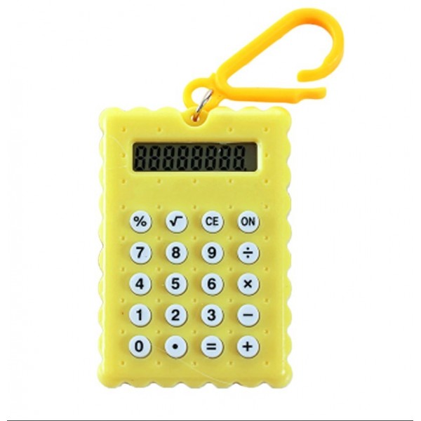 Брелок 8-разрядный калькулятор Печенька, Жёлтый