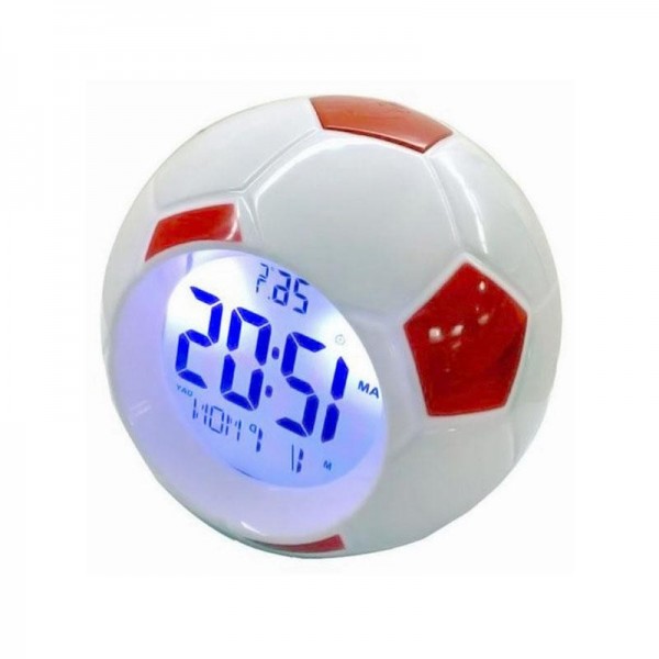 Настольные говорящие часы Футбольный мяч Atima AT-609TR, Красный