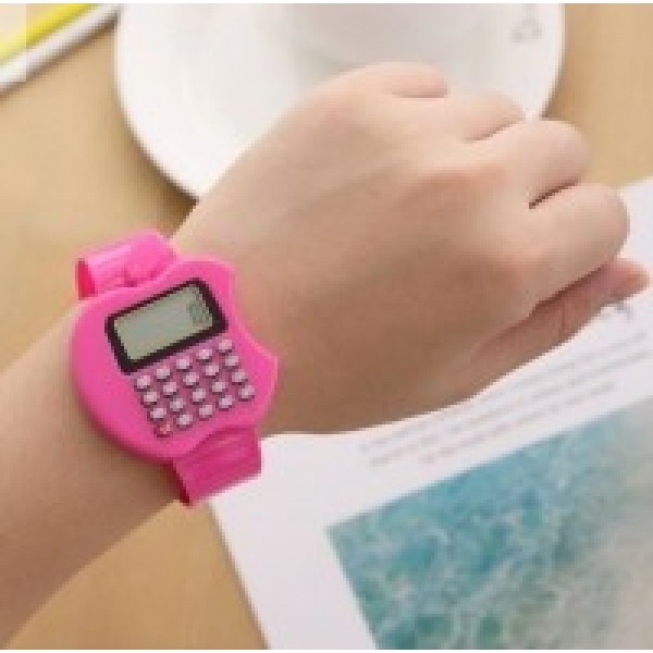 Детские электронные наручные часы-калькулятор Яблоко, Розовый