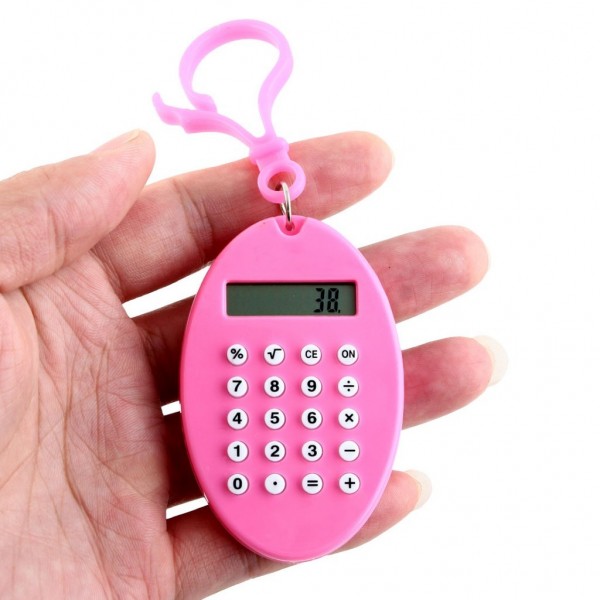 Брелок 8-разрядный калькулятор Овал, Розовый