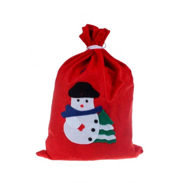 Новогодний мешок для подарков, 50х70 см, Снеговик