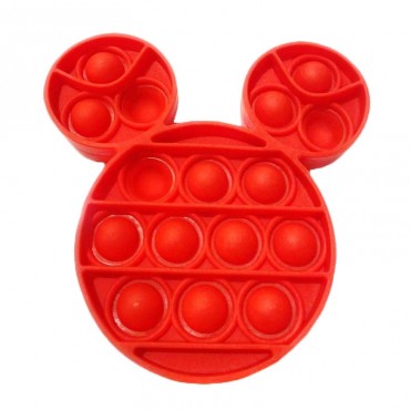 Pop It вечная пупырка - игрушка антистресс Микки Маус, 11х10 см, Красный
