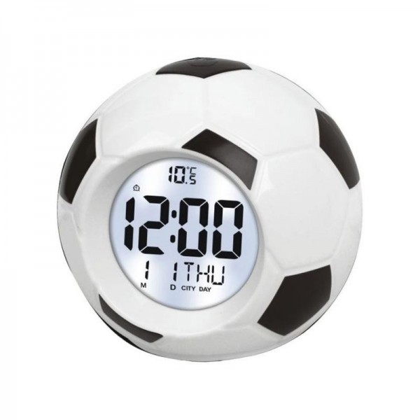 Настольные говорящие часы Футбольный мяч Atima AT-609TR, Чёрный