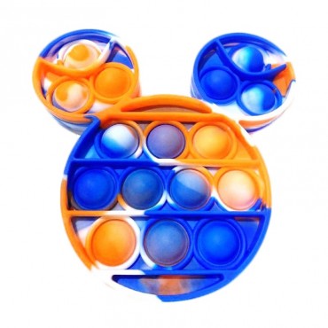 Pop It вечная пупырка - игрушка антистресс Микки Маус, 11х10 см, Сине-оранжевый