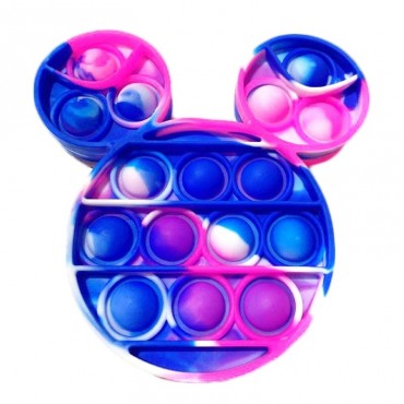 Pop It вечная пупырка - игрушка антистресс Микки Маус, 11х10 см, Сине-розовый